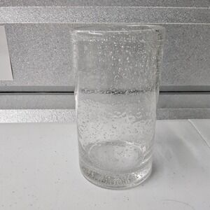 Mexican Blown‎ Glass Drinking Glass Clear Glass Bubble Design Tall Cup